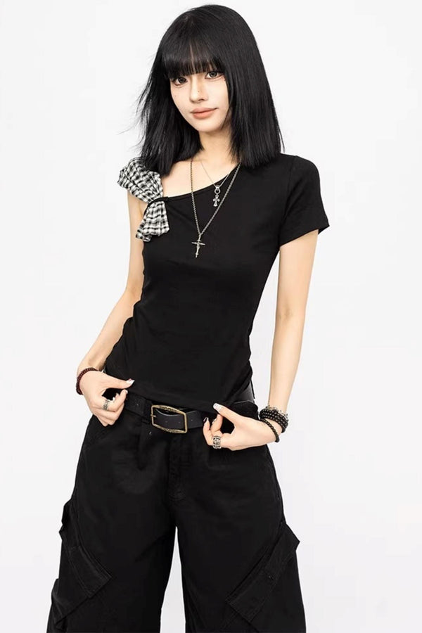 American Summer Black Check T-Shirt