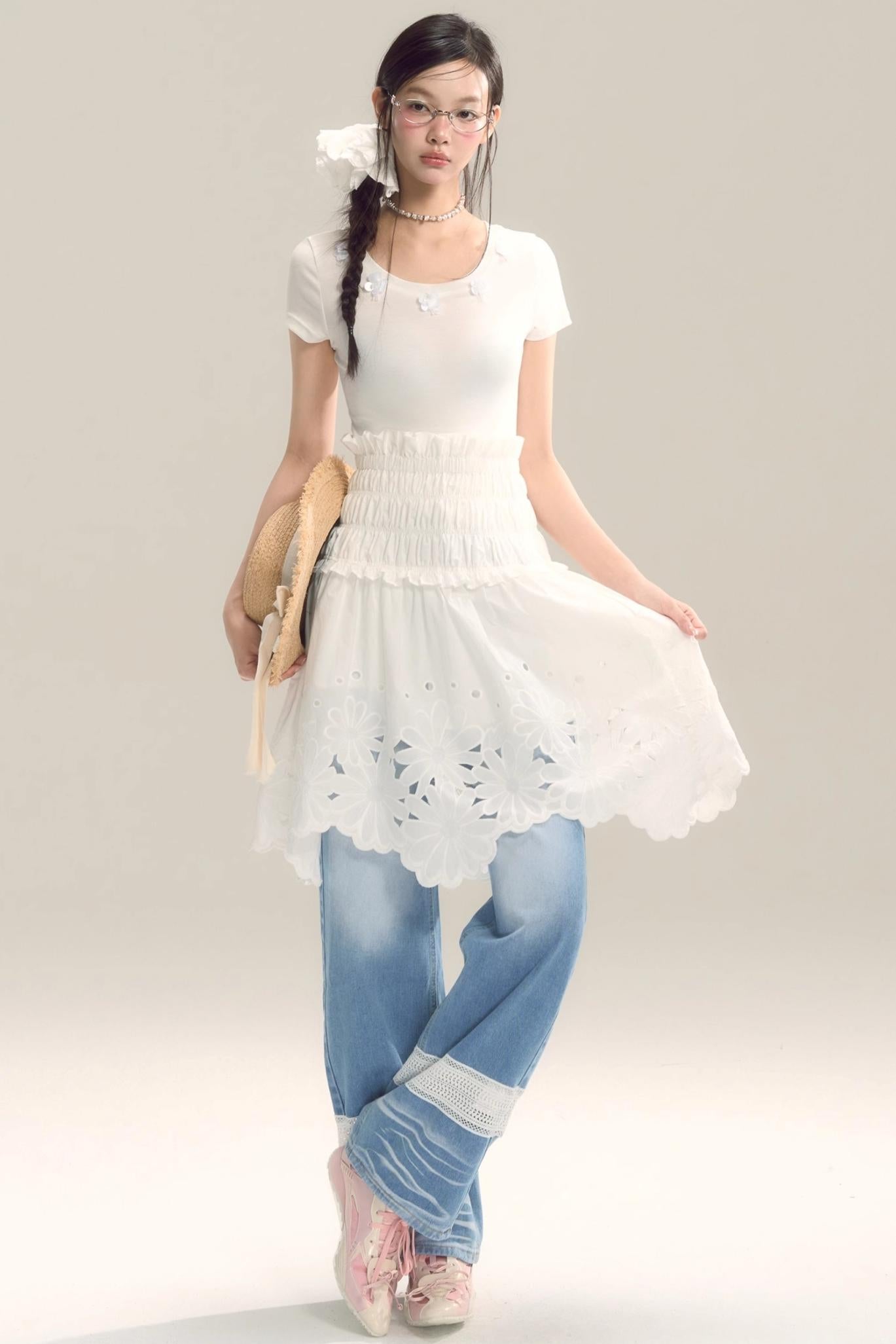 Moody Blue Cutout Jeans