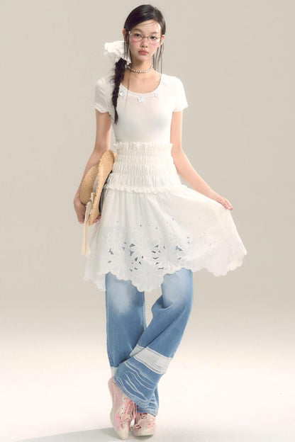 Moody Blue Cutout Jeans