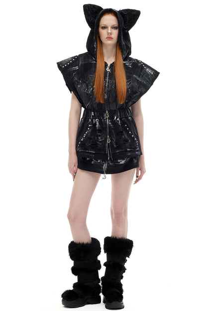 Hand Painted Punk Short Skirt