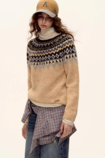 Wool Blend Fair Isle Sweater