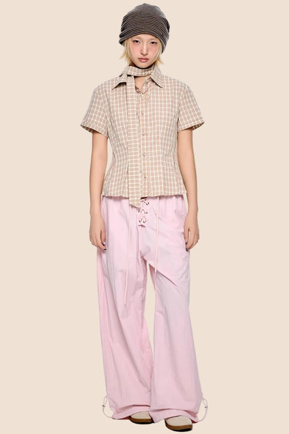 Low-Waist Ruched Sports Pants