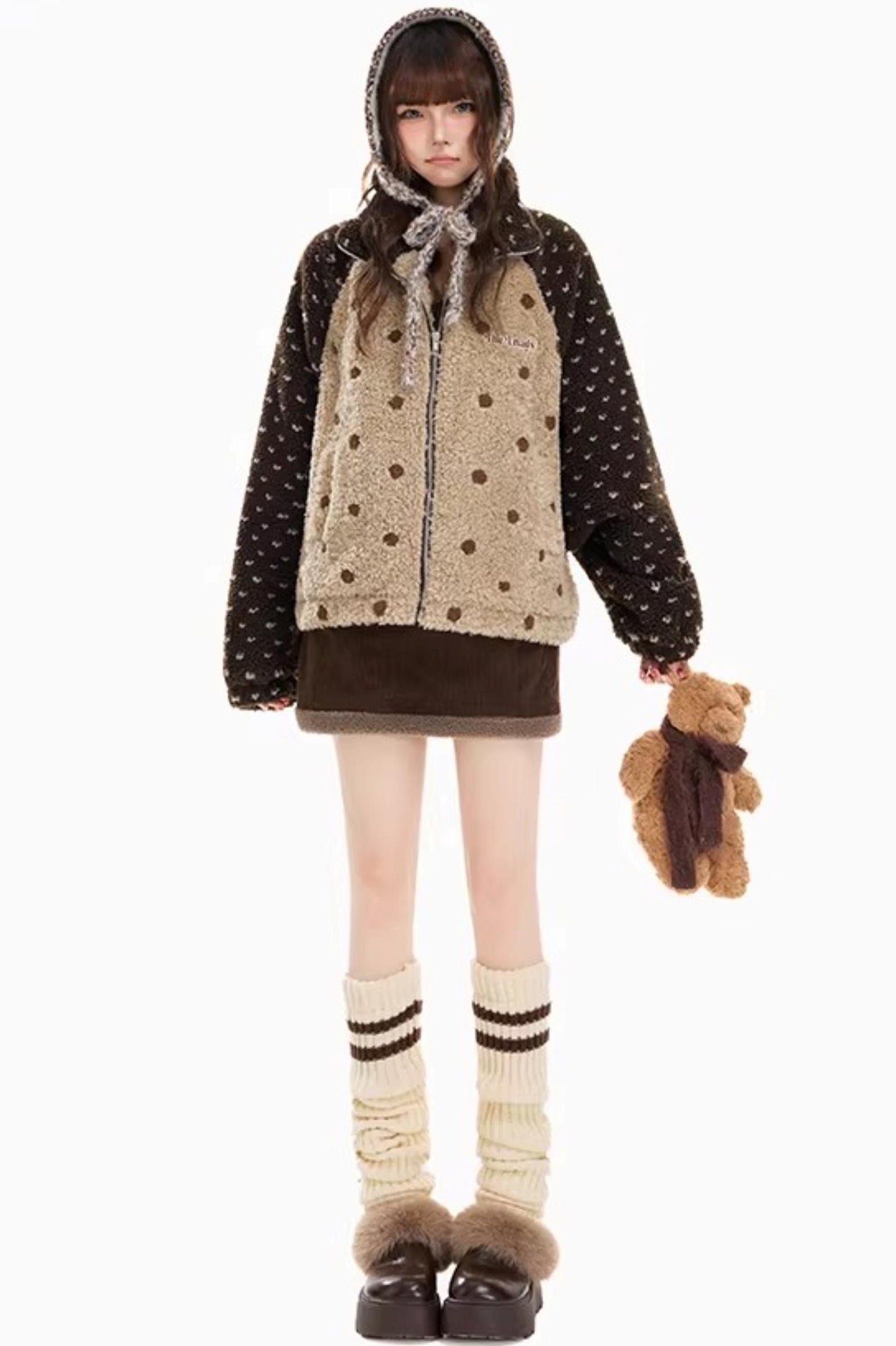 Retro Polka Dot Cashmere Jacket