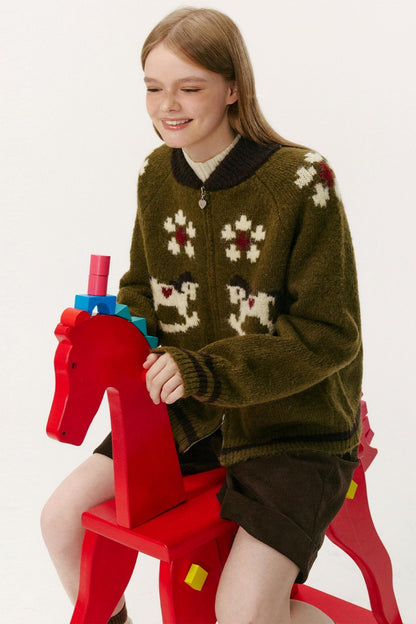 Heart Pony Knitted Cardigan