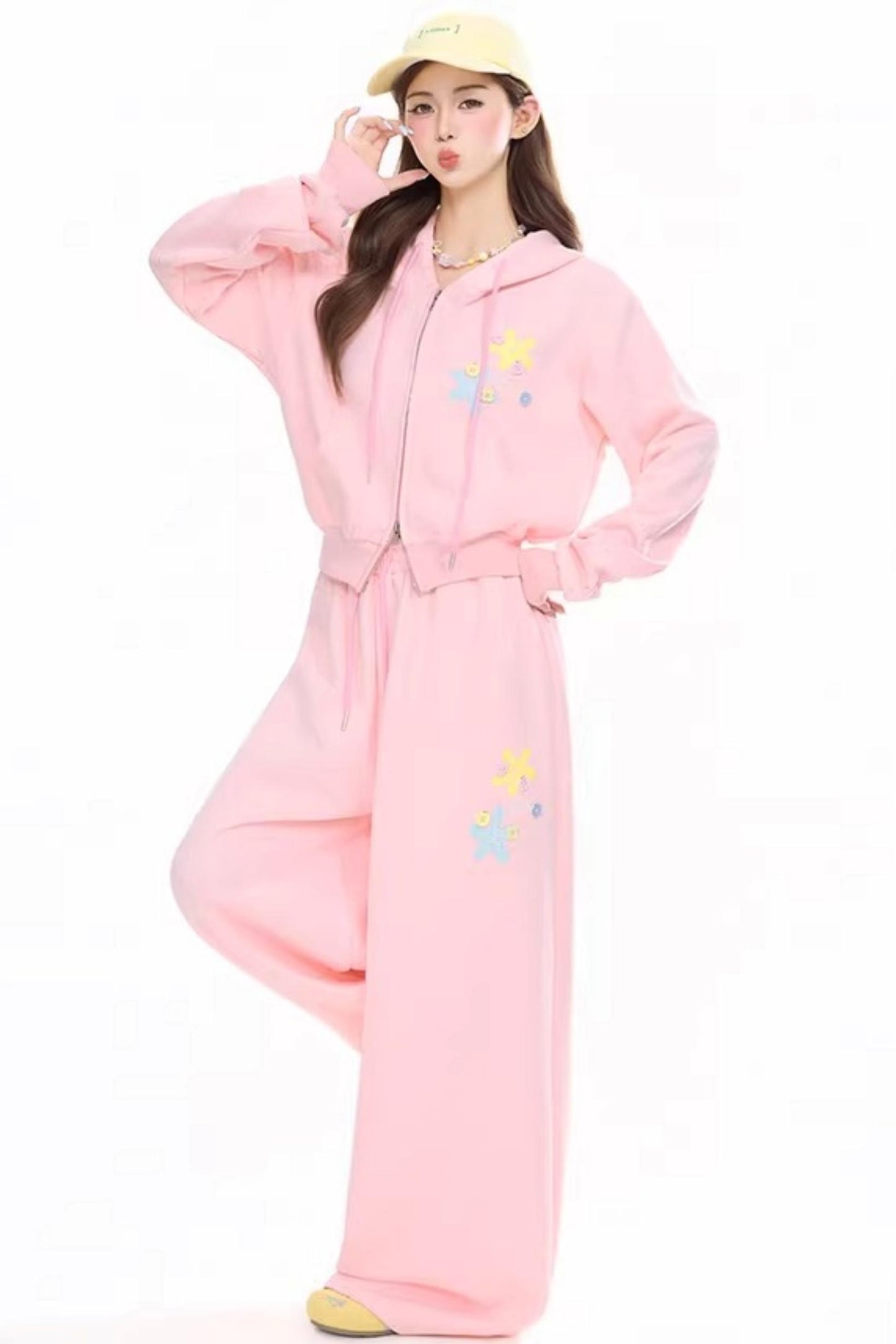 Retro Drapey Wide-Leg Pants Set-Up