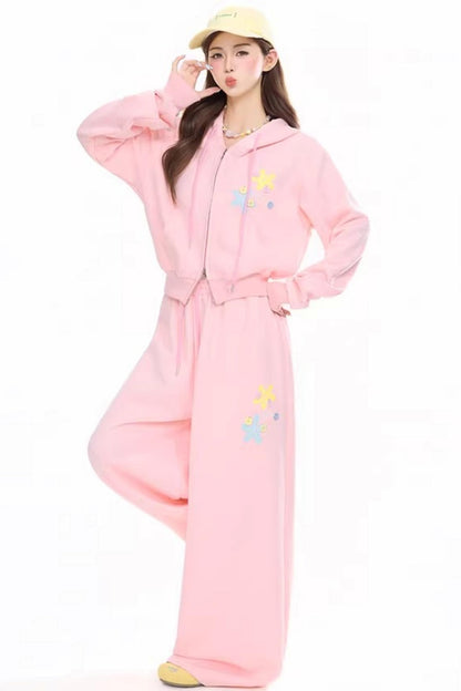 Retro Drapey Wide-Leg Pants Set-Up