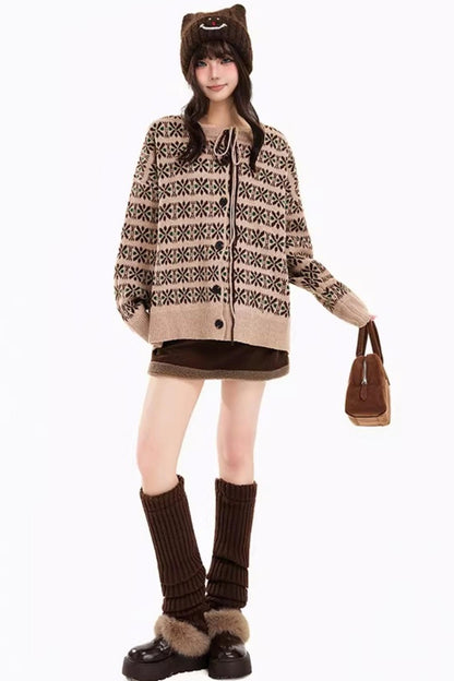 Fair Isle Jacquard Knitted Jacket