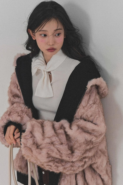 Ruffled Lace Bow Top