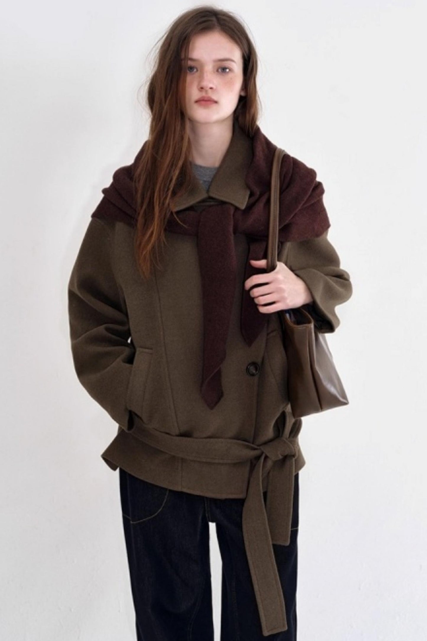 Woolen Double Placket Coat