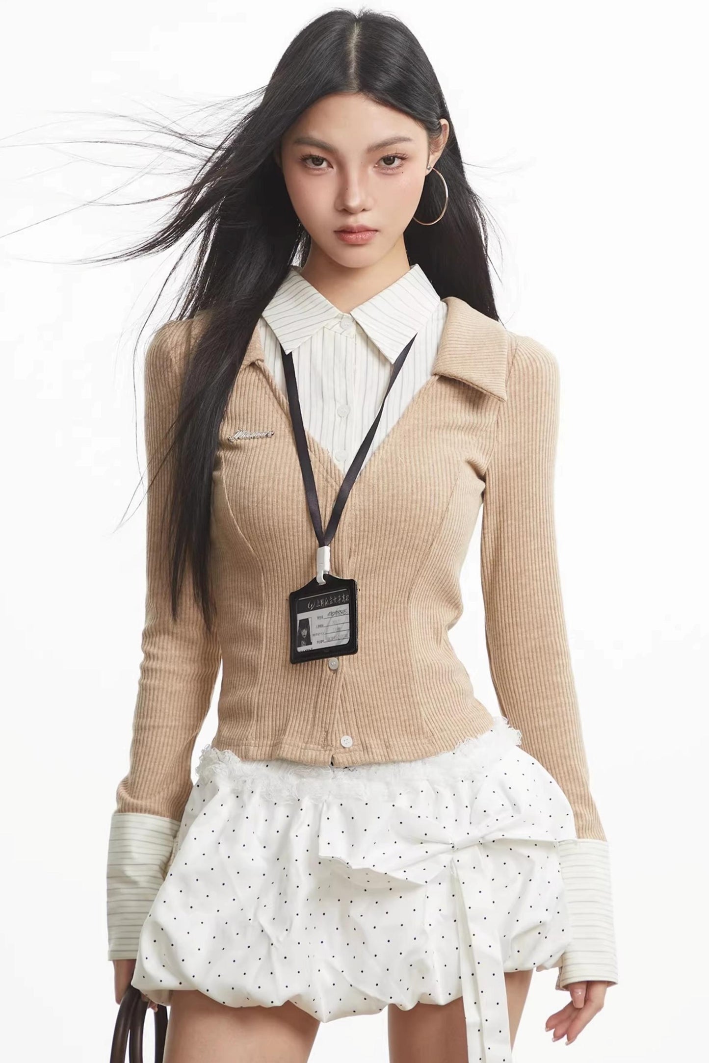 Retro Spliced Knitted Cardigan