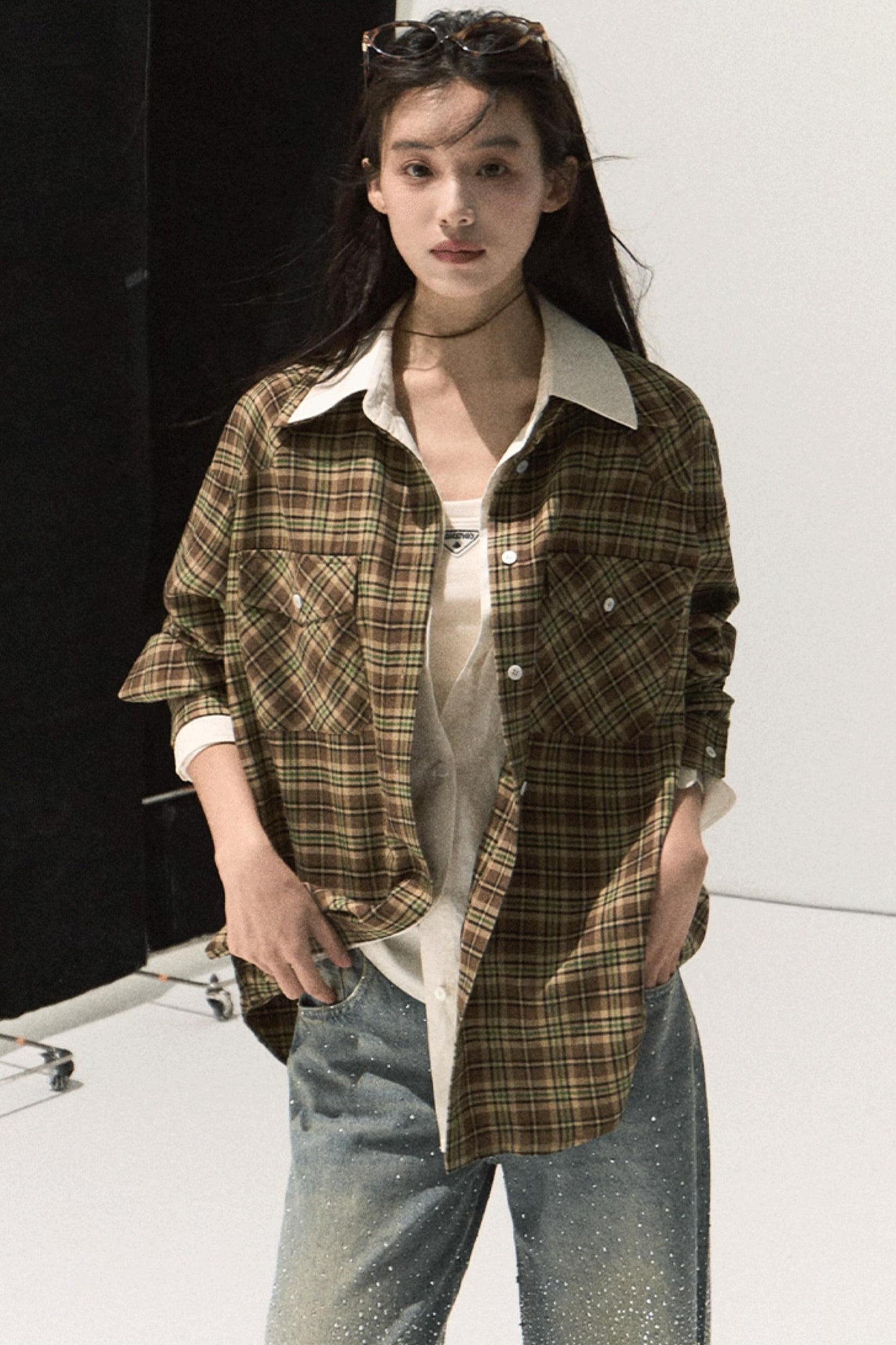 Vintage Striped Texture Layered Shirt