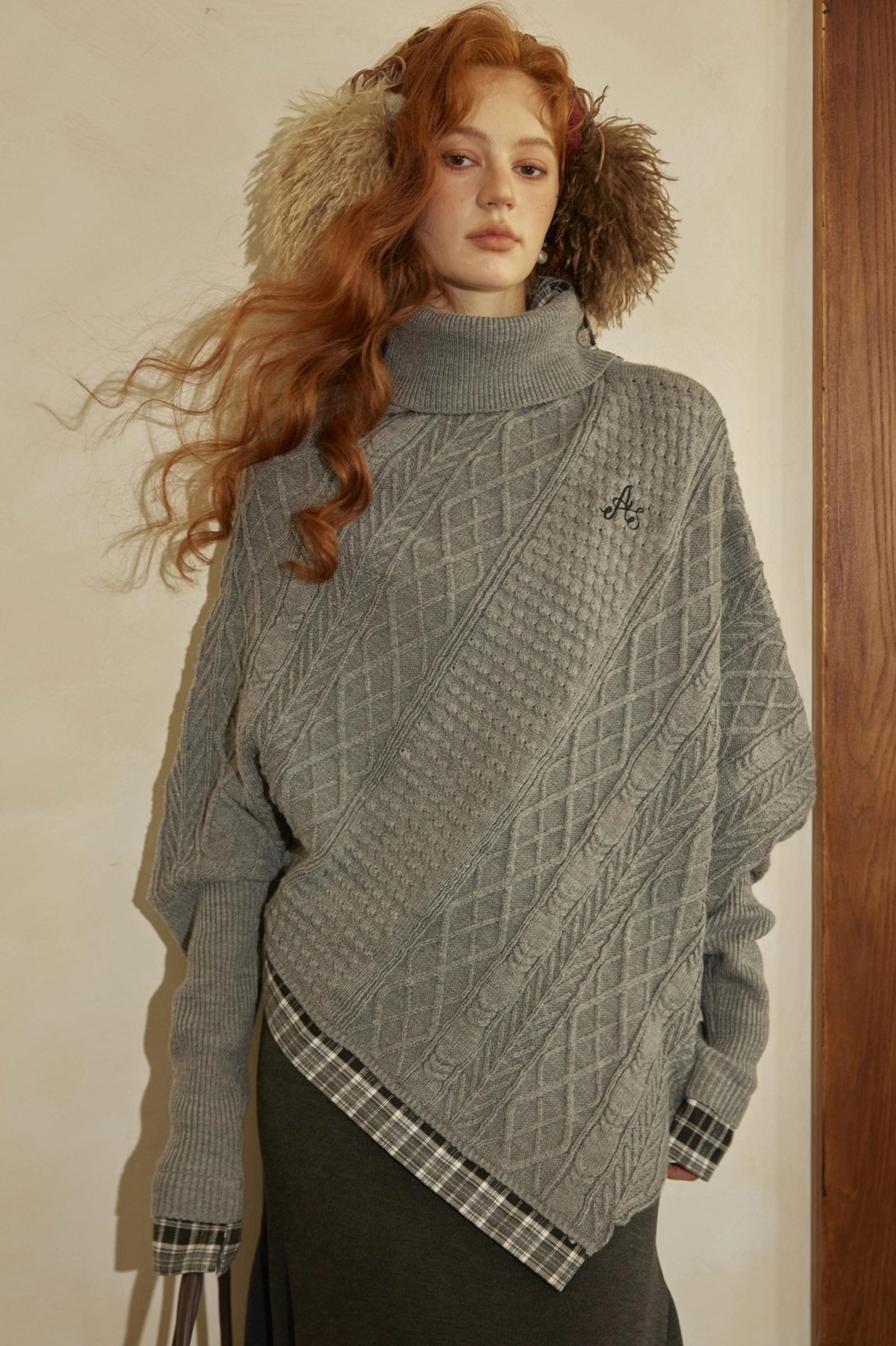 Bat Sleeve Knit With long Skirt Set-Up