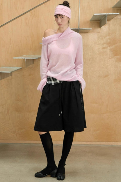 Color-Blocked Plaid Culottes