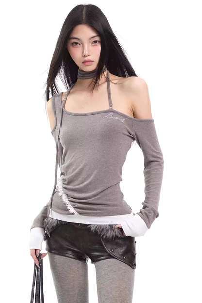 Irregular Asymmetrical Halter Top