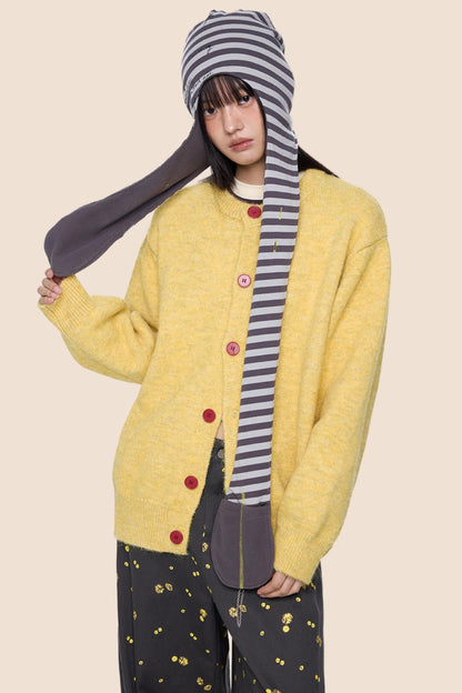 Fall Wool Button-Knitted Cardigan