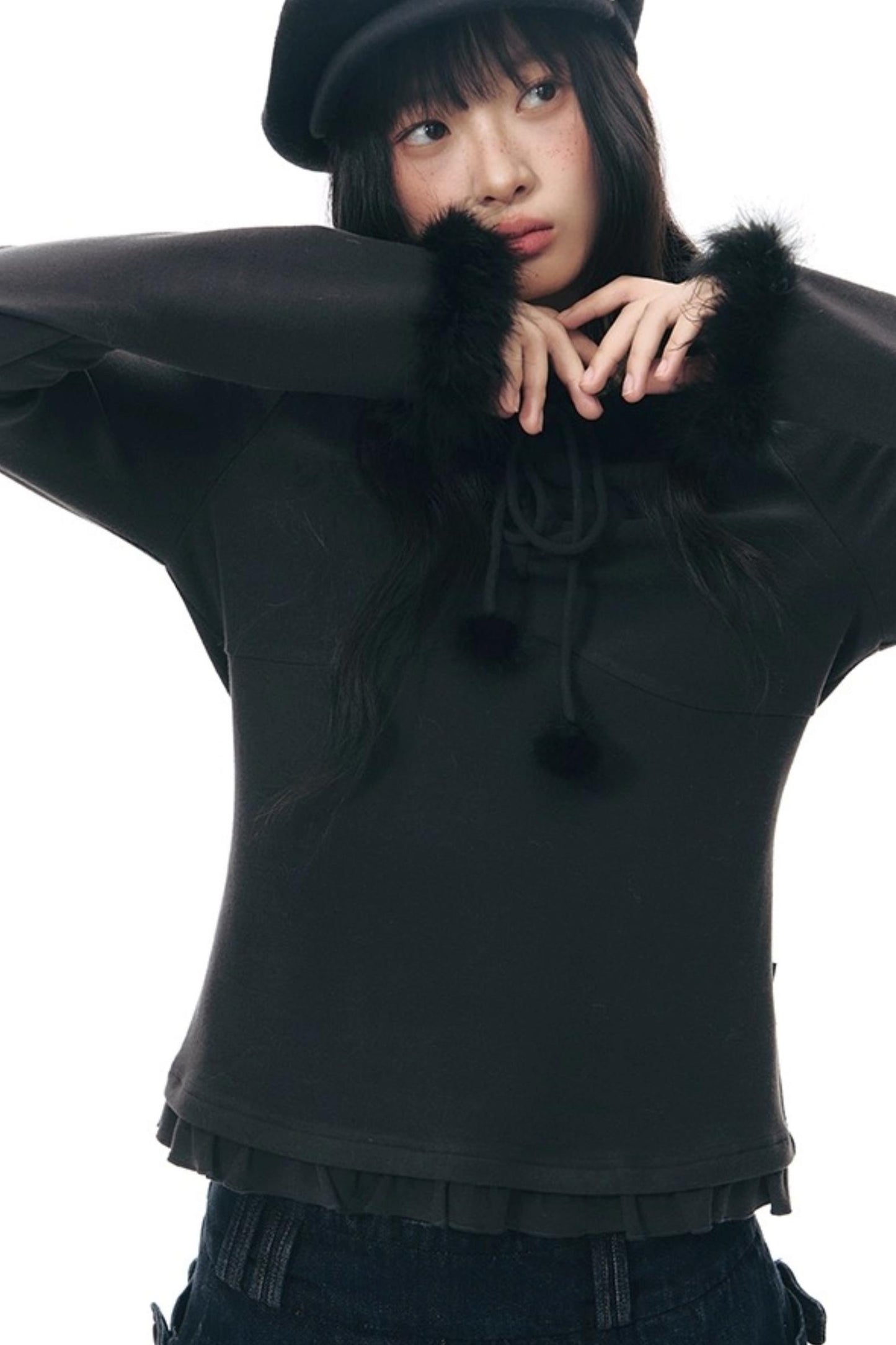 Furry Patchwork Base Layer Top