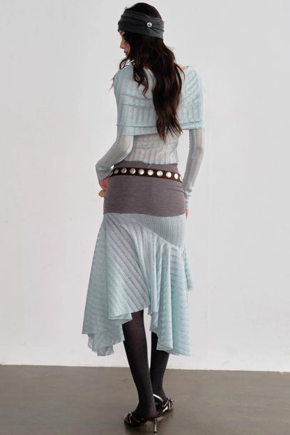 Romantic Mint Drapey Top Set