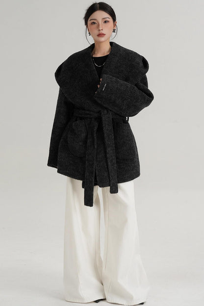 Autumn Hooded Woolen Coat