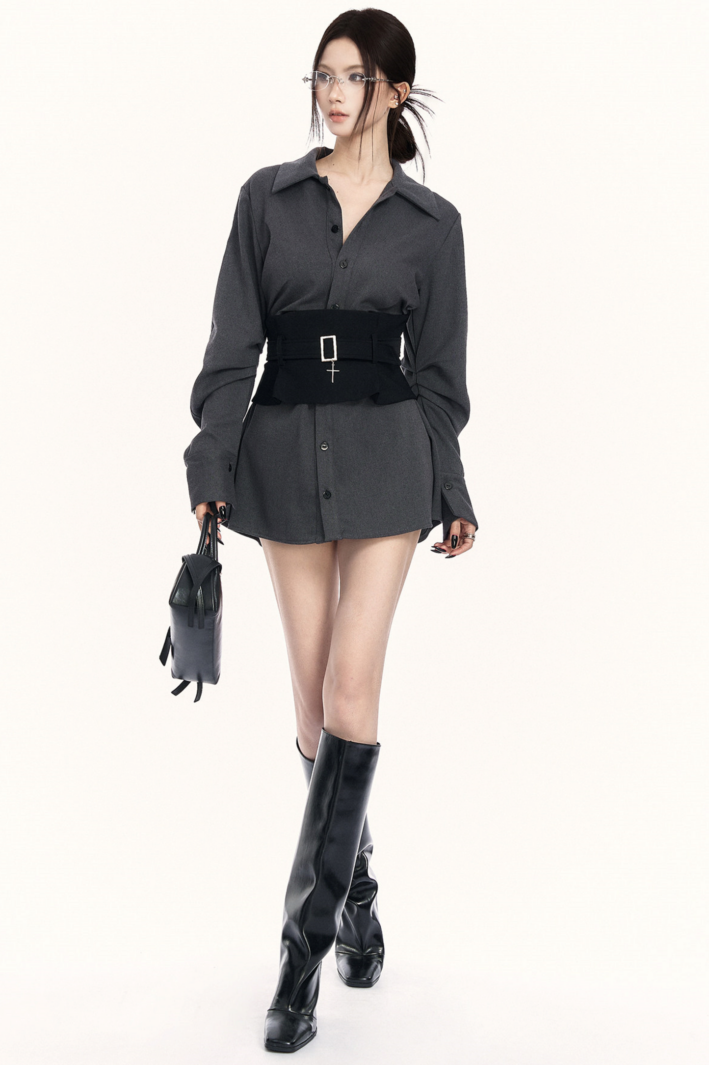 니치 허리 조임 셔츠 세트