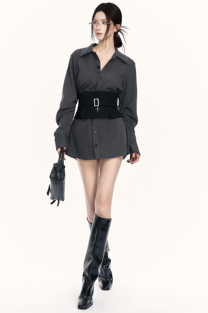 니치 허리 조임 셔츠 세트