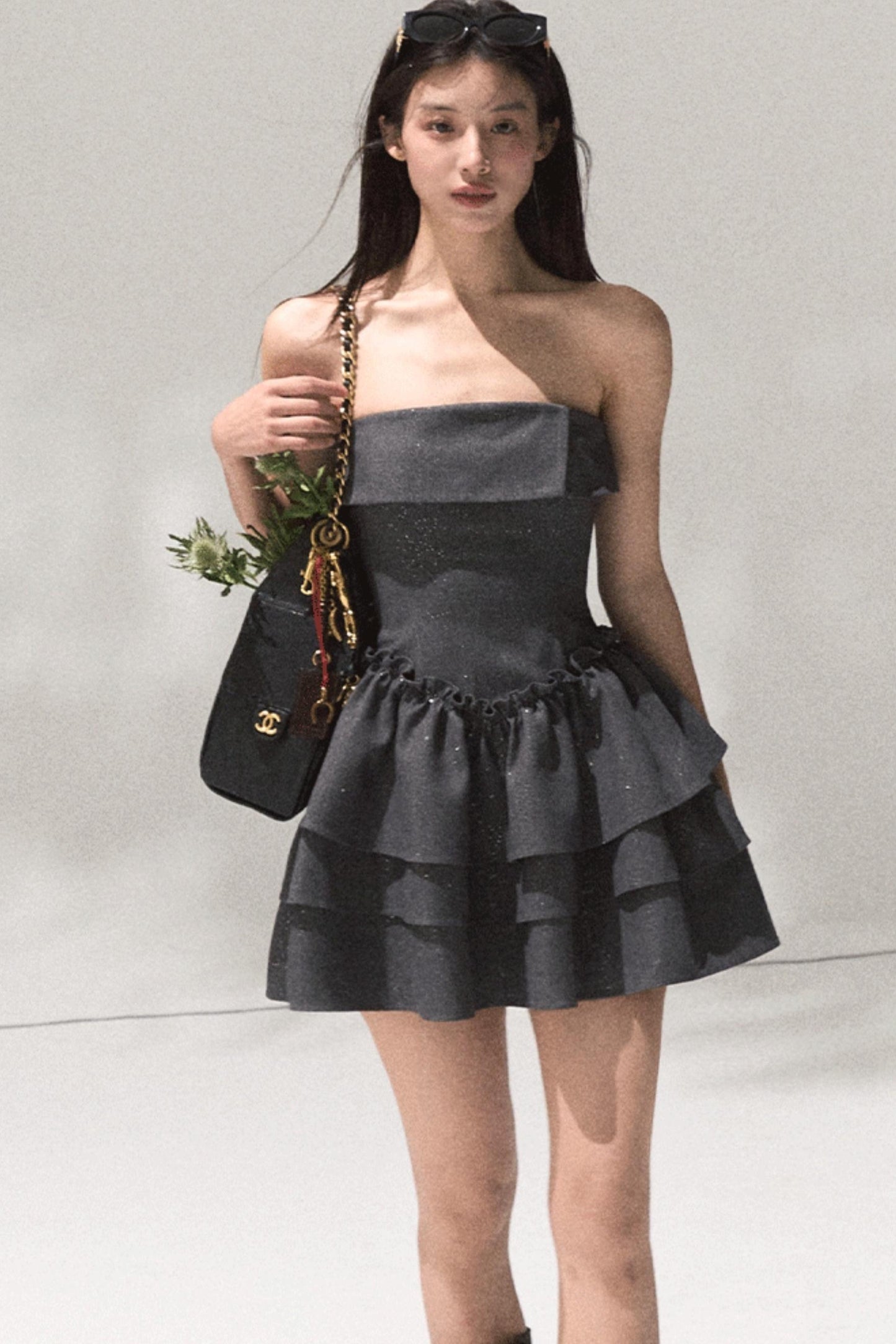 Girls Heart Wool Sequin A-Line Skirt Dress