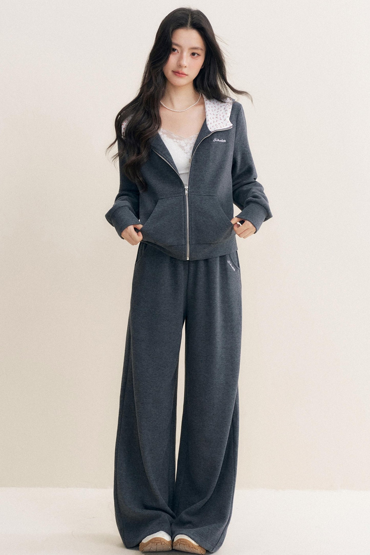 Rose Hooded Jacket & Pants Set-Up