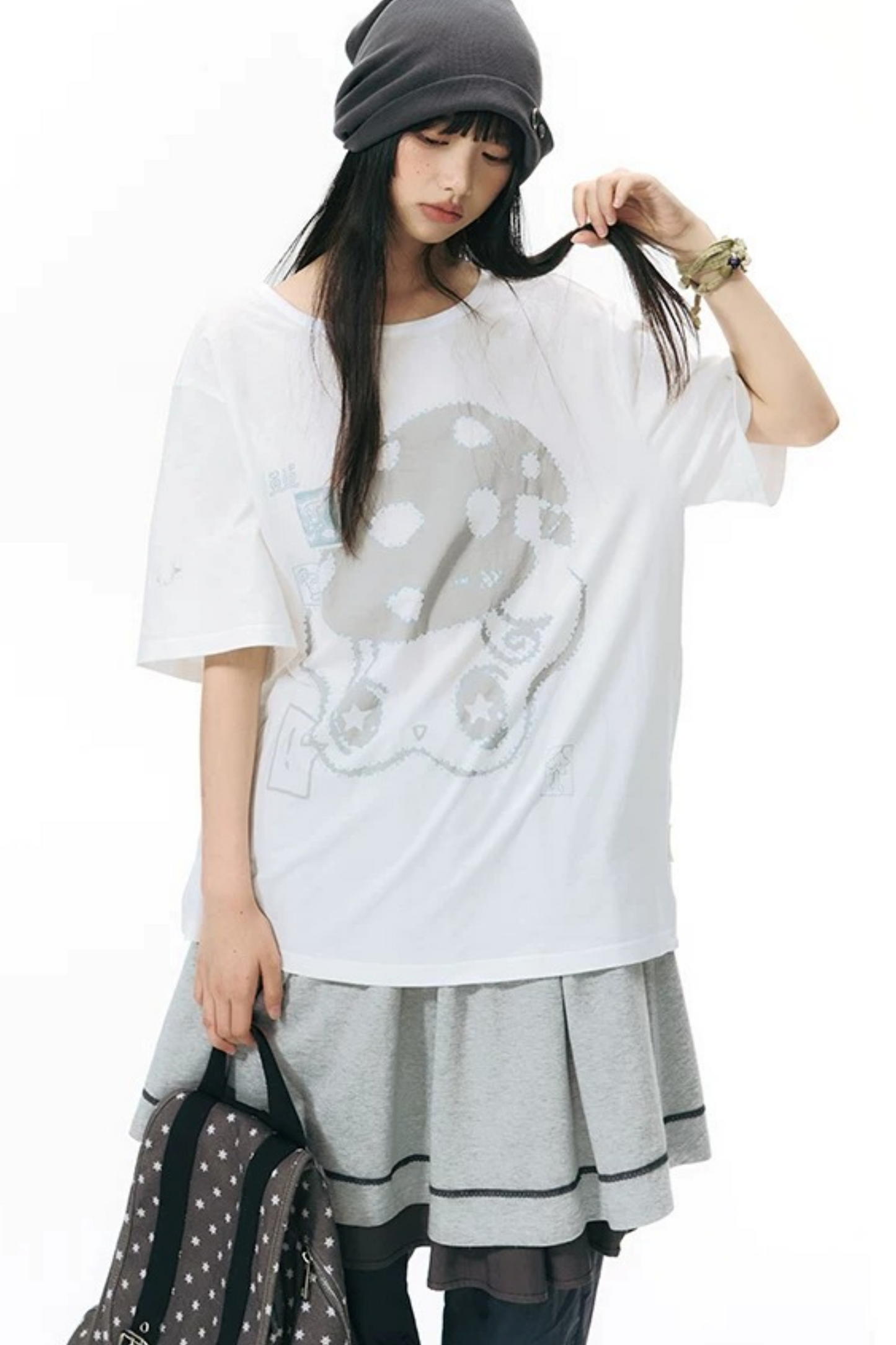 Starwii blusa oversize stampata