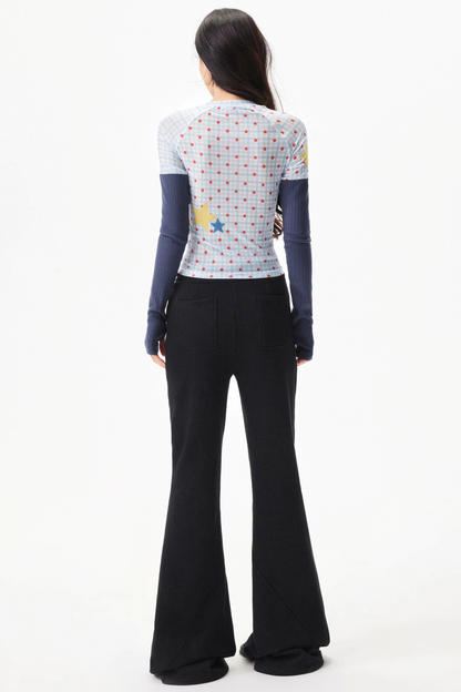 Graffiti Mesh Patchwork Top