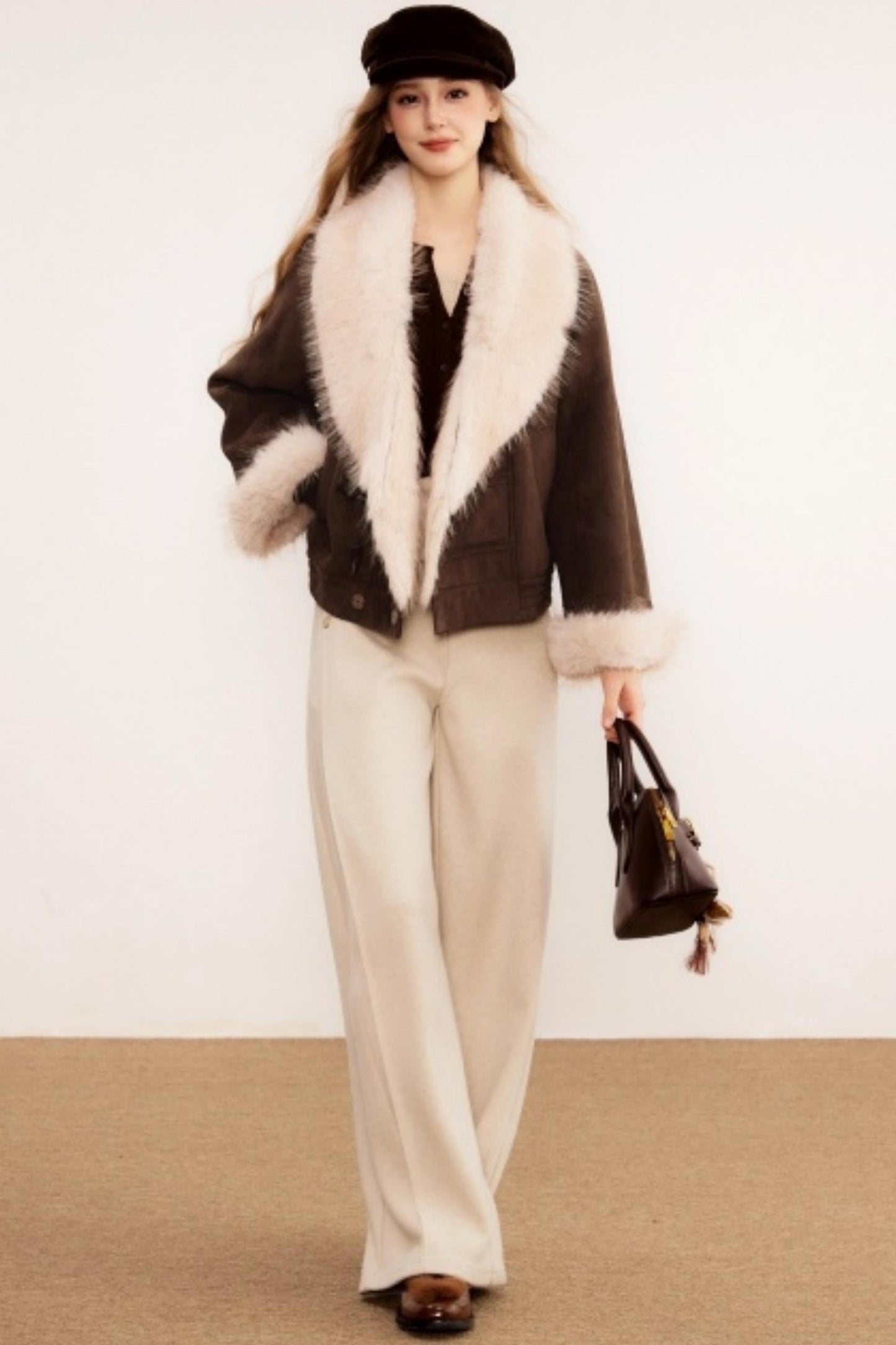 Faux Fur Suede Winter Coat