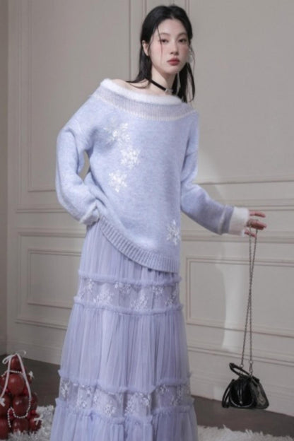 Layered Starlight Velvet Skirt