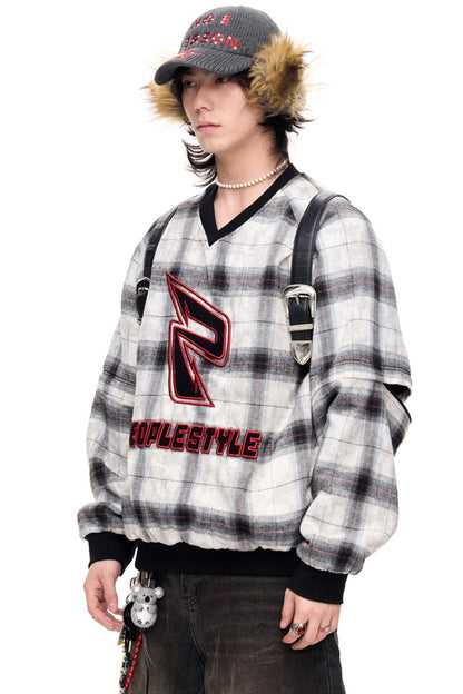 Checked Fleece Detachable Shirt