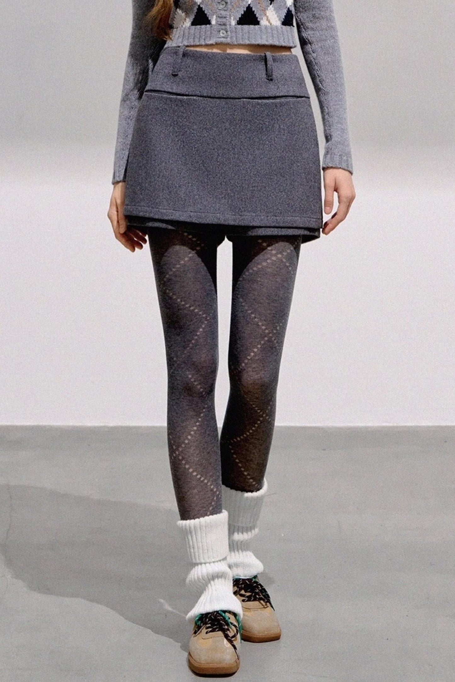 High-End Wool Tweed Skirt