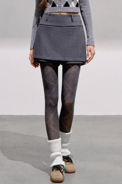 High-End Wool Tweed Skirt