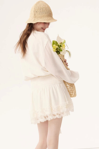 Chiffon Lace Paneled Dress