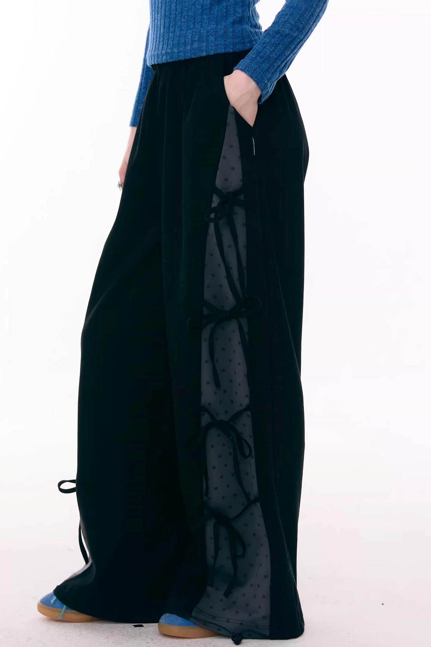 Deconstructed Bow Polka Dot Pants