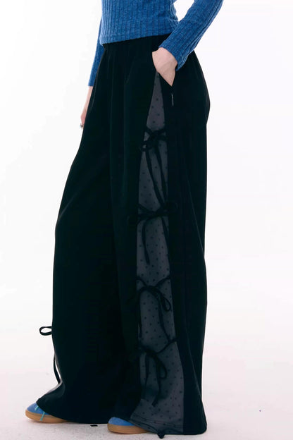 Deconstructed Bow Polka Dot Pants