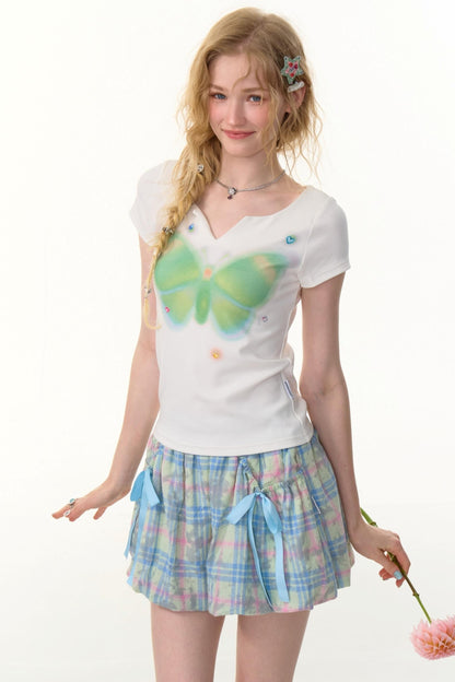 American Butterfly V-Neck T-Shirt