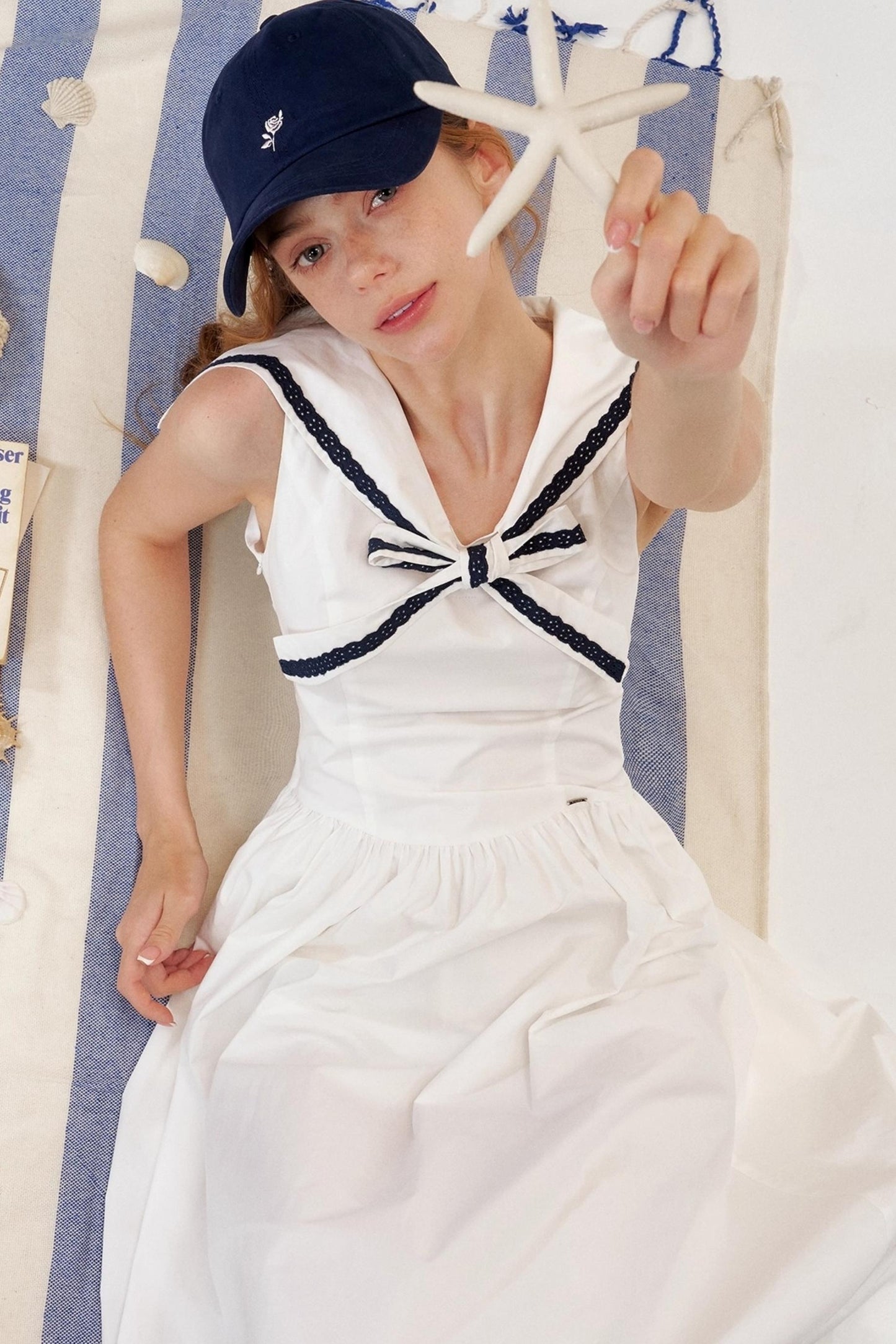 Navy Core Cotton Maxi Dress