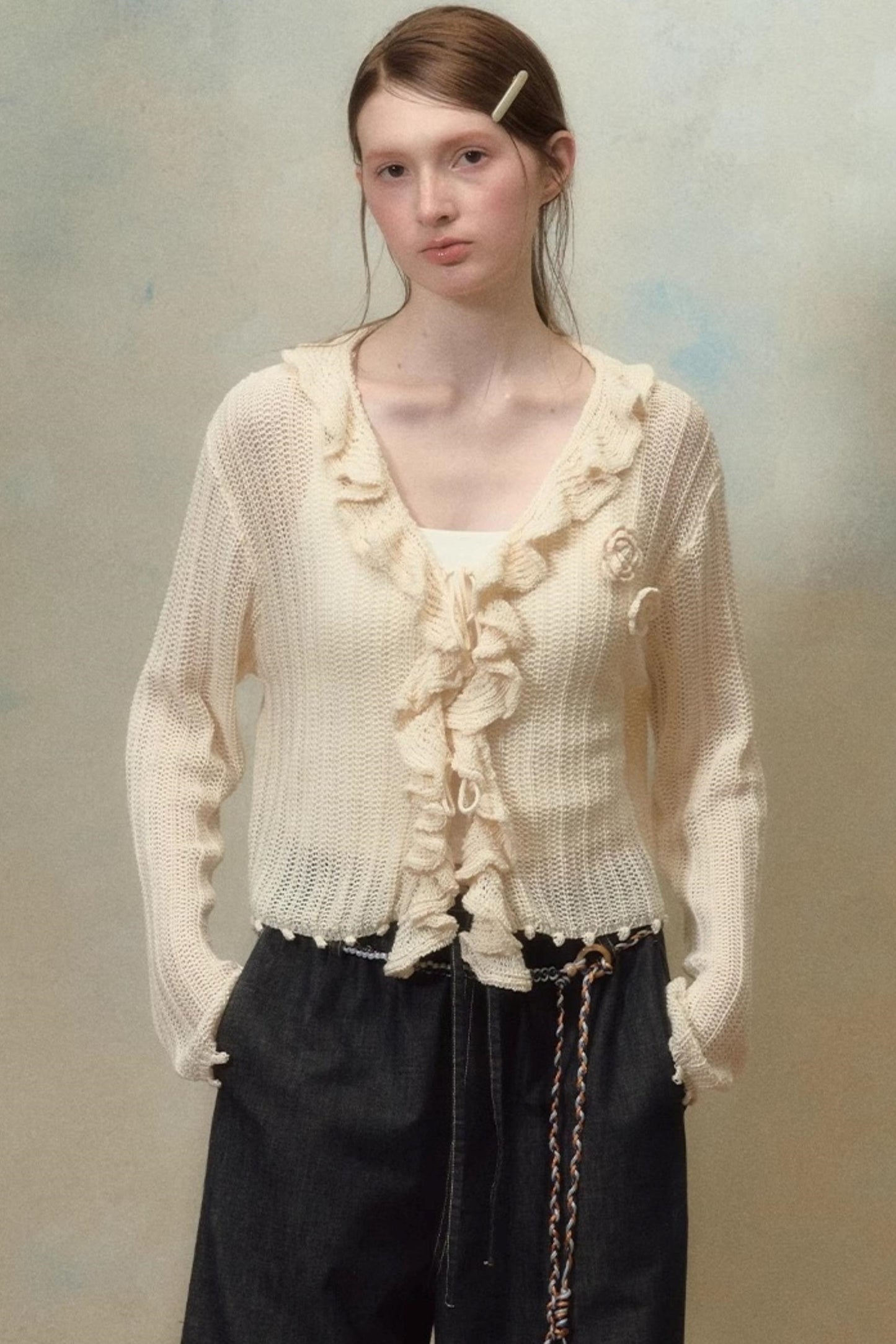 Floral Ruffle Cardigan