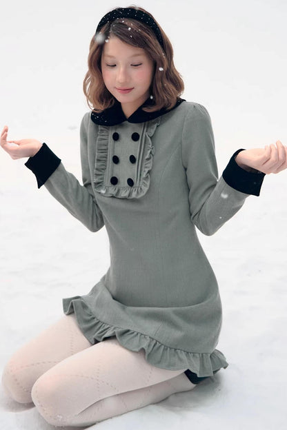 Red Plaid Velvet Doll Dress