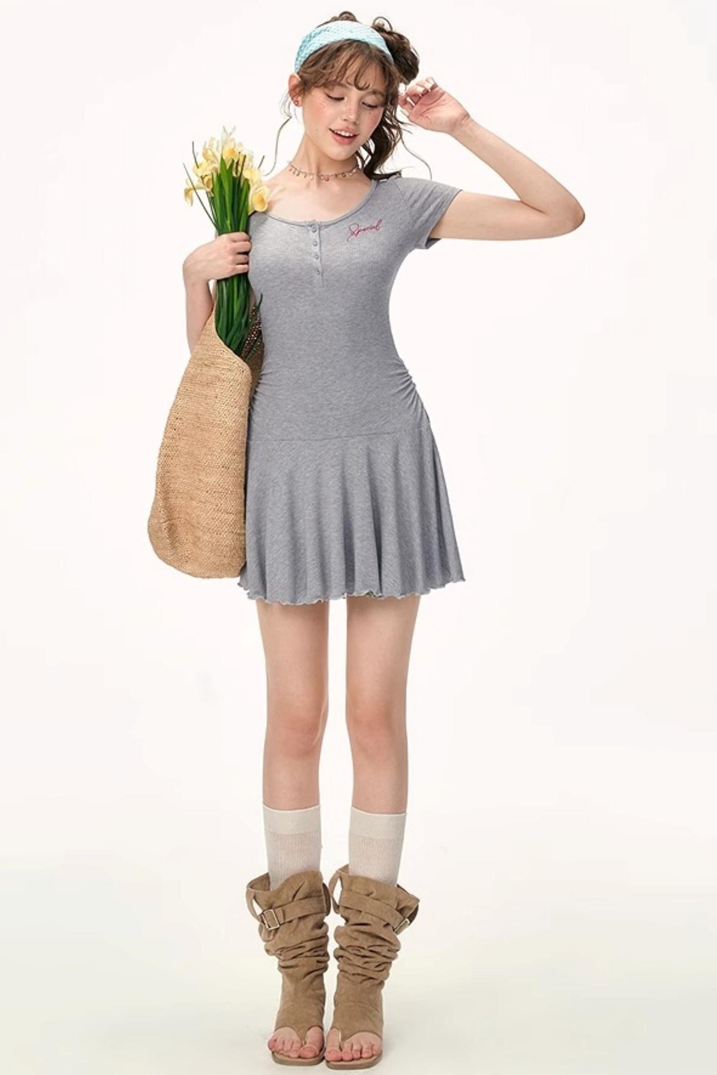 Summer Embroidered Slim Dress