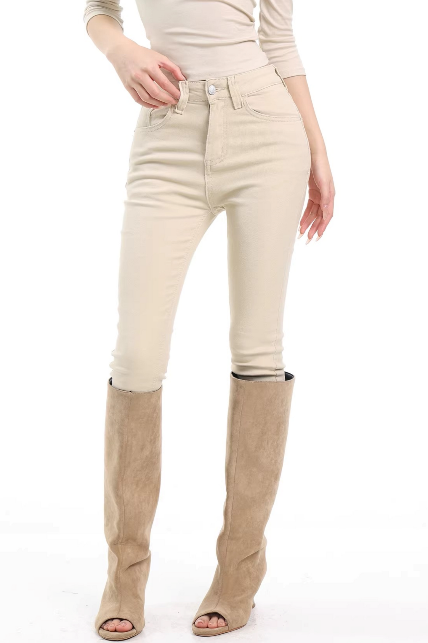 Khaki Slim-Fit Skinny Pants