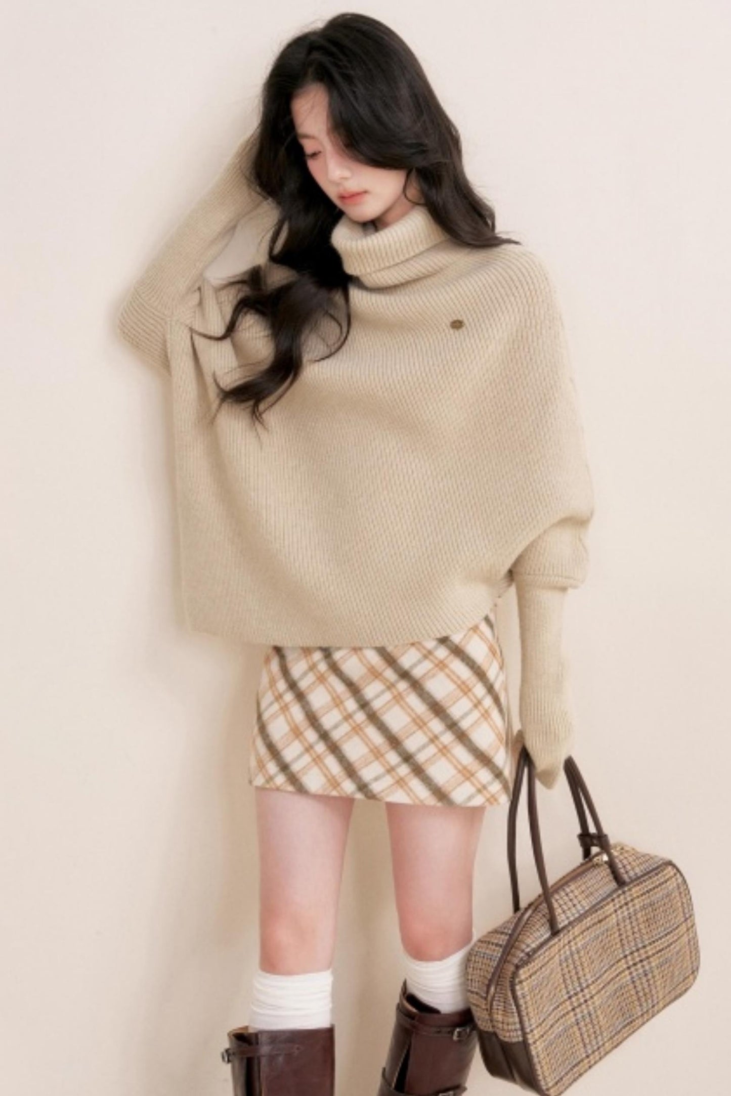 Retro Plaid Woolen Skirt