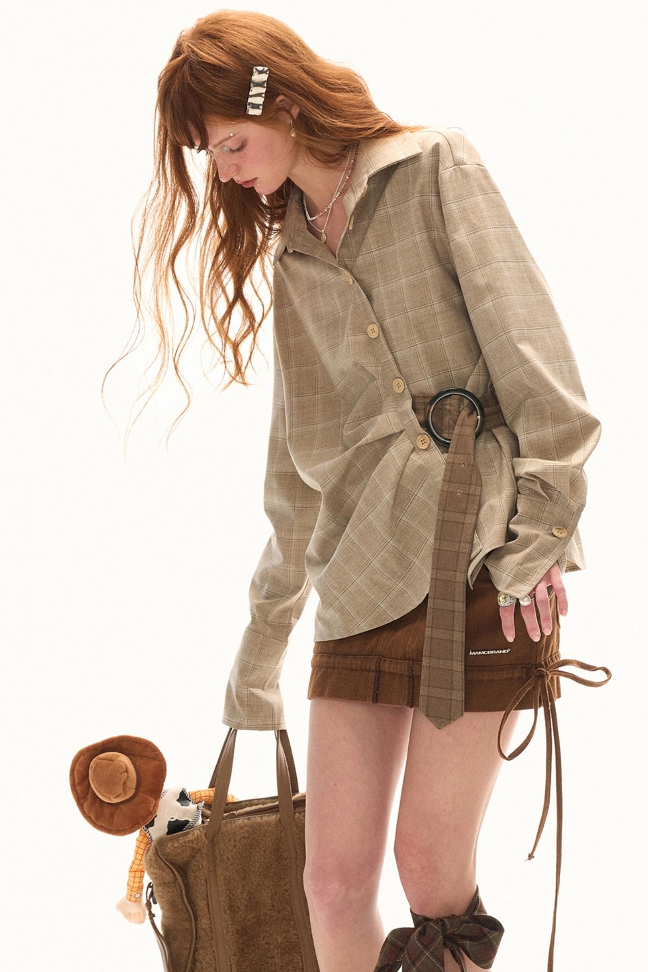 Retro Plaid Long Sleeve Shirt