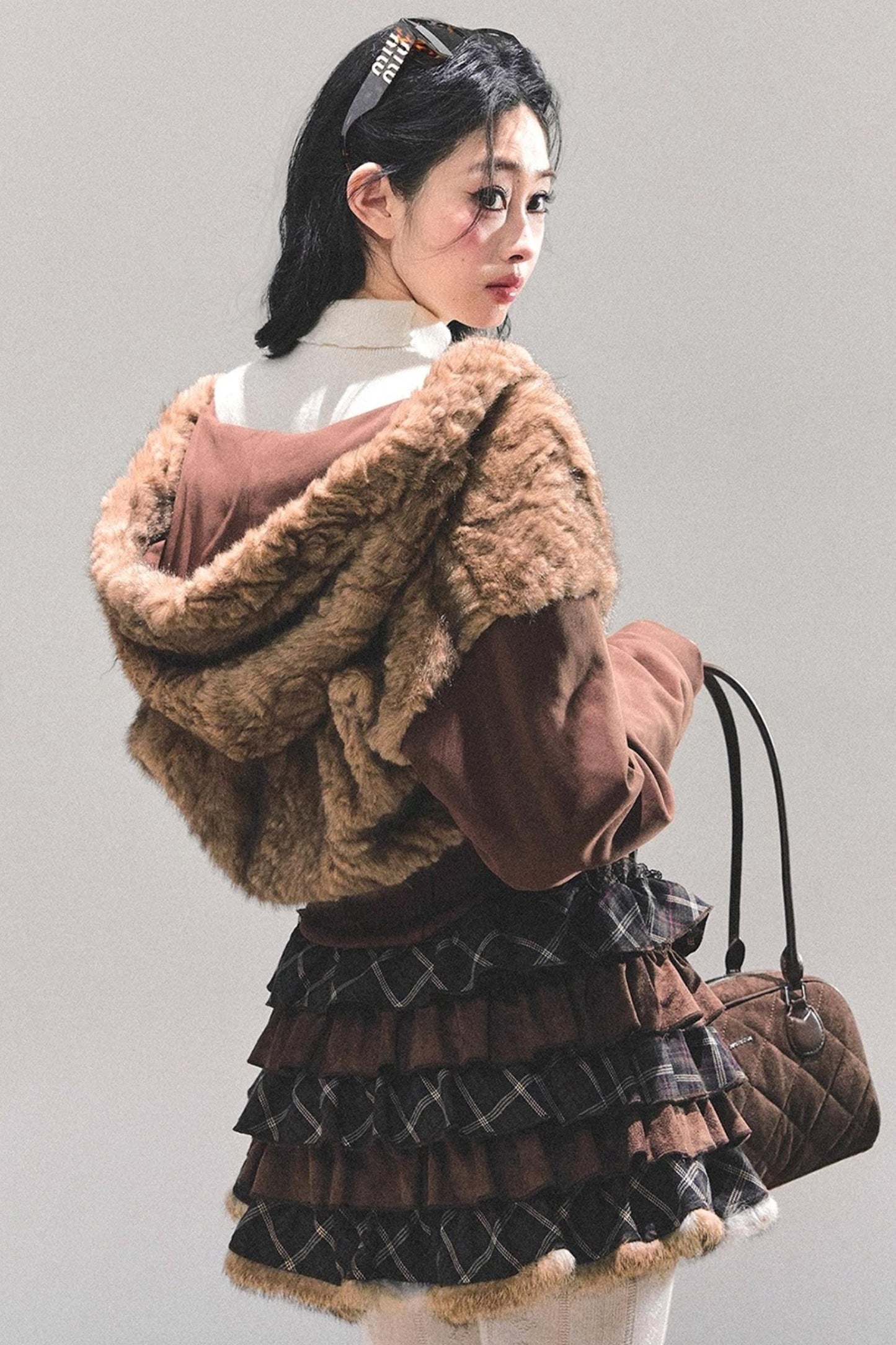 Sleeping with Snow Lamb Wool Coat