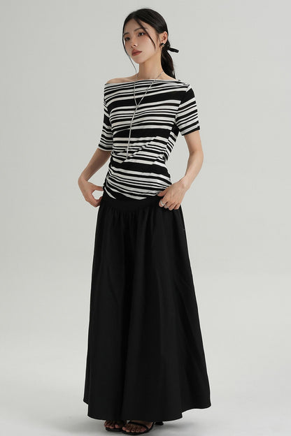 Stripe One-Shoulder Top