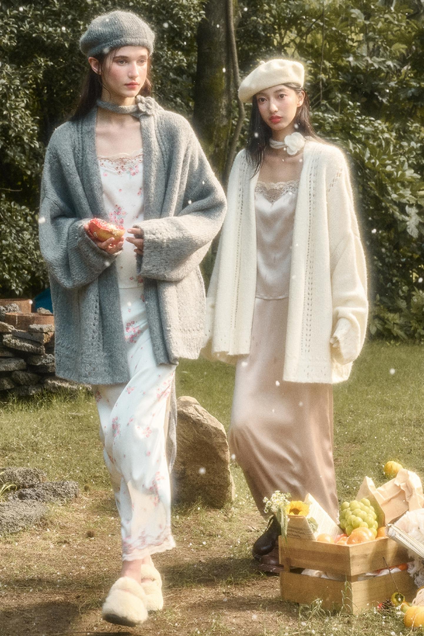 Fluffy Wool Long Cardigan