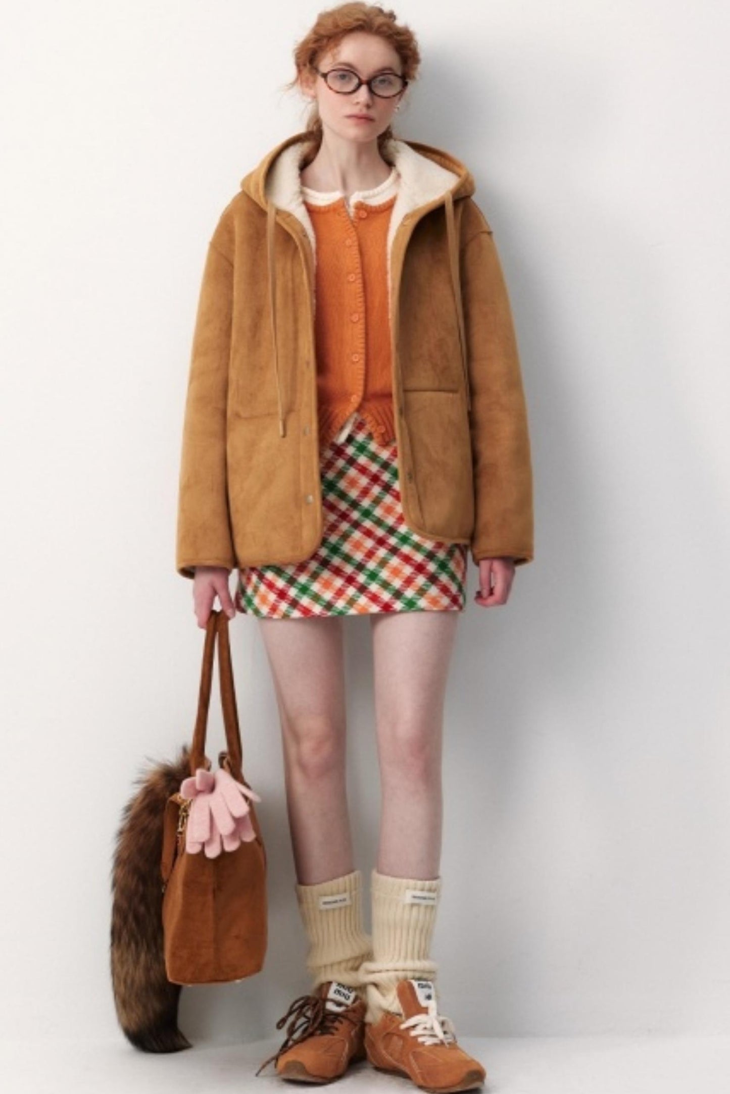 Rainbow Plaid Woolen Skirt