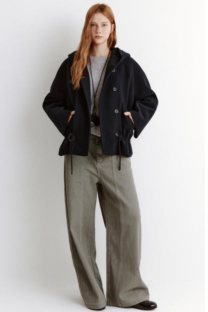 Winter Hooded Crop Coat