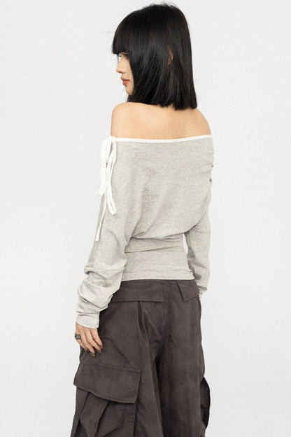 Lace-Up Off-Shoulder Top